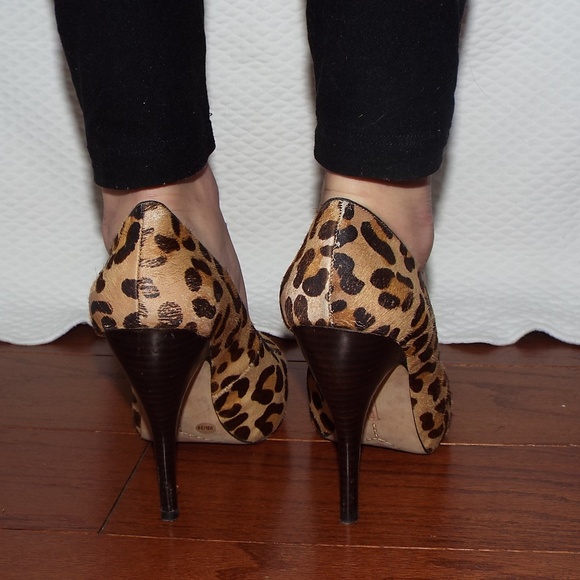 Calf Haired Leopard Print Pumps - Picture 3 of 3